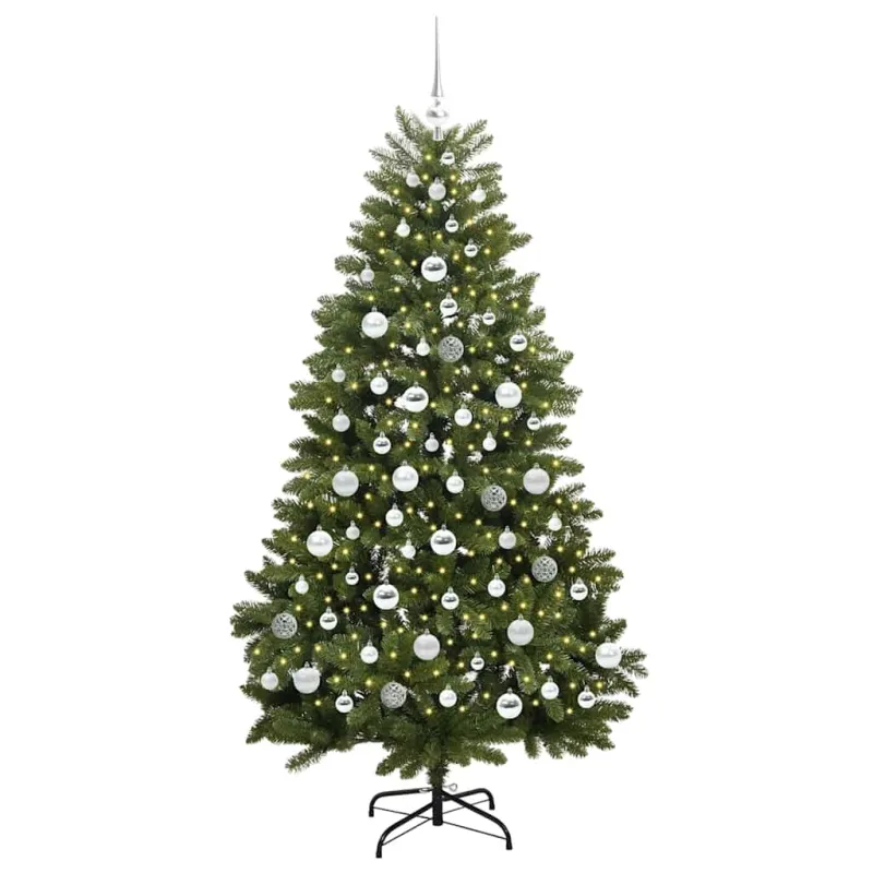 Dirbtinė Kalėdų eglutė su 300 LED Žalia 180 cm PVC ir metalas