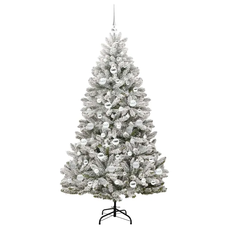 Dirbtinė Kalėdų eglutė Žalia ir balta 180 cm PVC ir metalas
