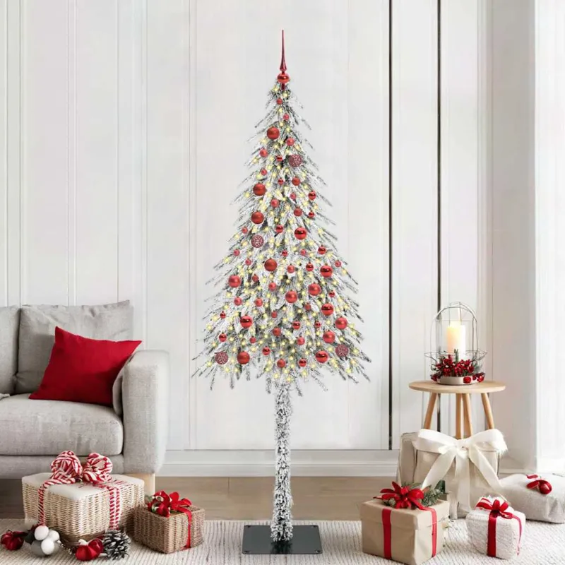 Kalėdų eglutė su 300 LED s stovu Balta 210 cm PE ir Plienas