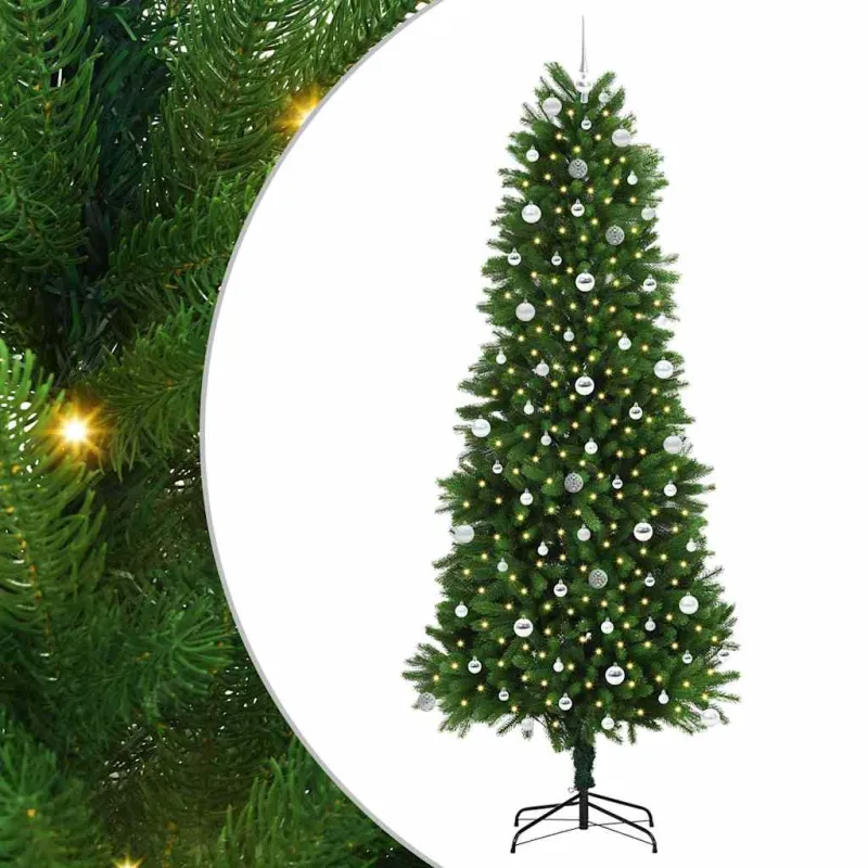 Kalėdų eglutė su 300 LED s stovu Žalia 240 cm PE