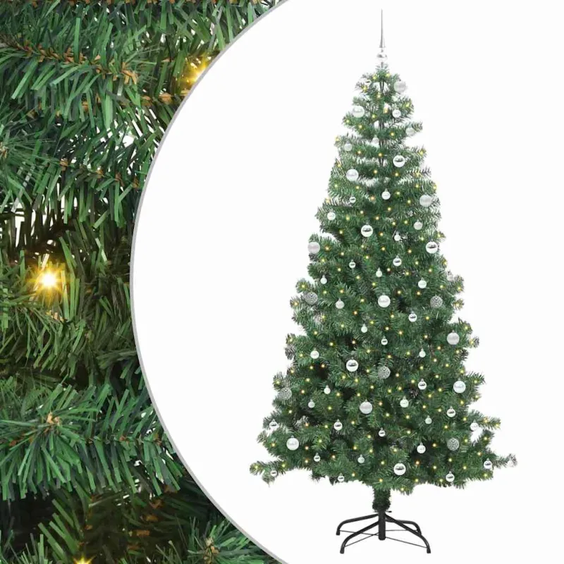 Kalėdų eglutė su 300 LED s stovu Žalia 240 cm PVC