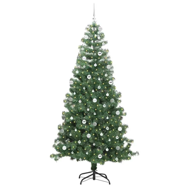 Kalėdų eglutė su 300 LED s stovu Žalia 240 cm PVC