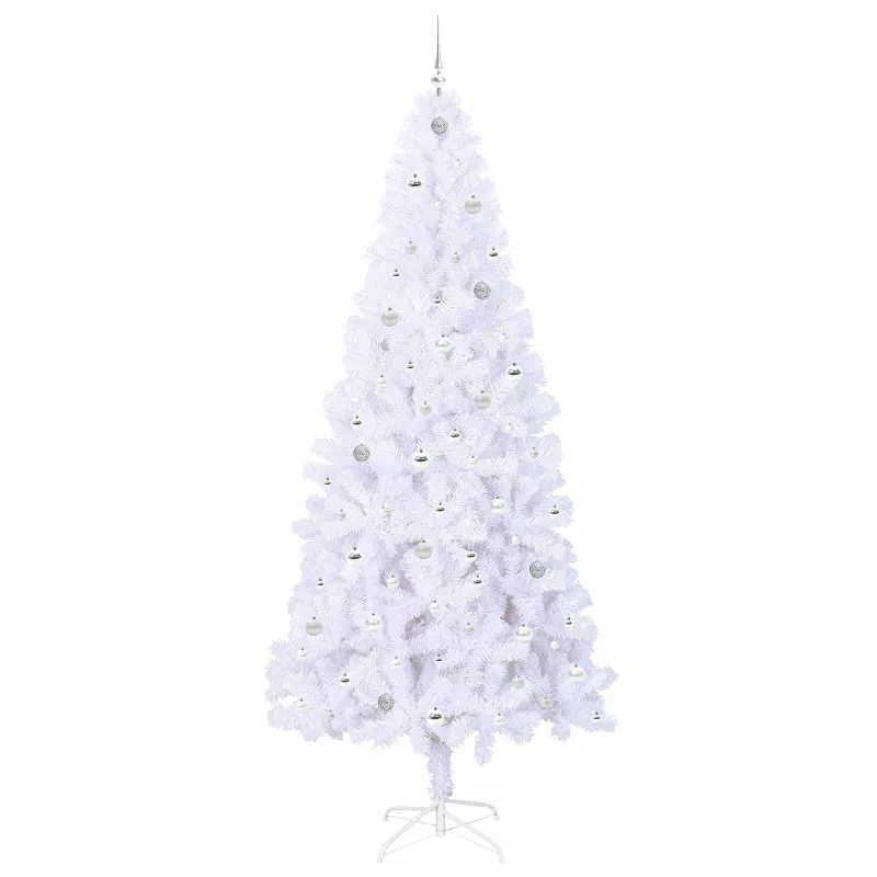 Dirbtinė Kalėdų eglutė su 300 LED Balta 240 cm PVC ir Plienas