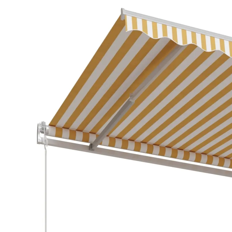 Automatinė ištraukiama markizė, geltona/balta, 350x250cm