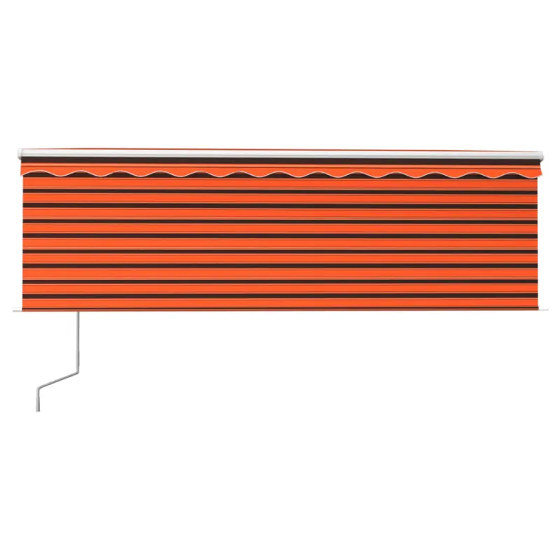Markizė su uždanga/LED/vėjo jutikliu, oranžinė/ruda, 4,5x3m