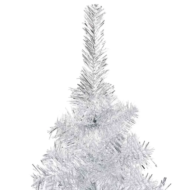 Dirbtinė Kalėdų eglutė su žaisliukais, sidabrinė, 120cm, PET
