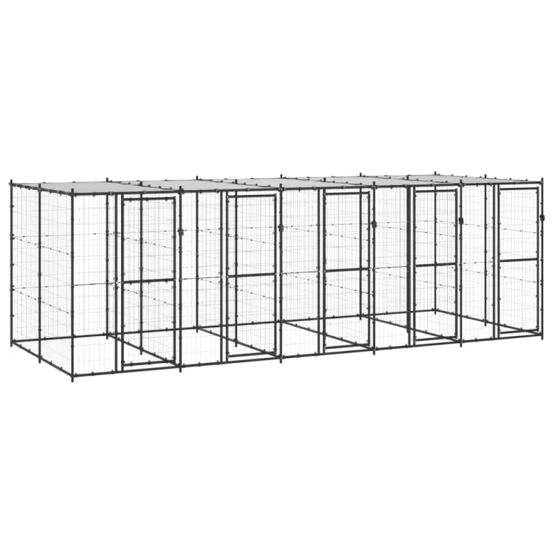 Lauko voljeras šunims su stogu, plienas, 12,1m²