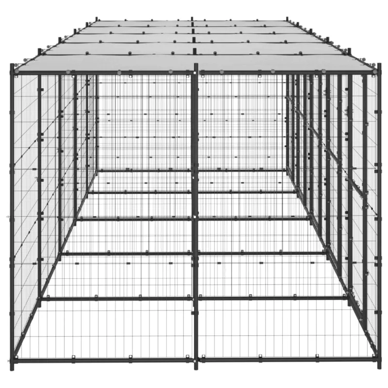Lauko voljeras šunims su stogu, plienas, 12,1m²