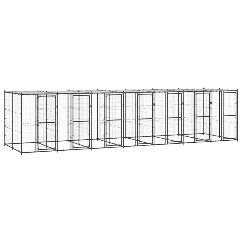 Lauko voljeras šunims su stogu, plienas, 16,94m²