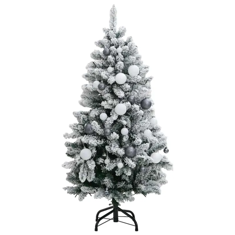 Kalėdų eglutė su šarnyrinėmis šakomis/LED/žaisliukais, 120cm