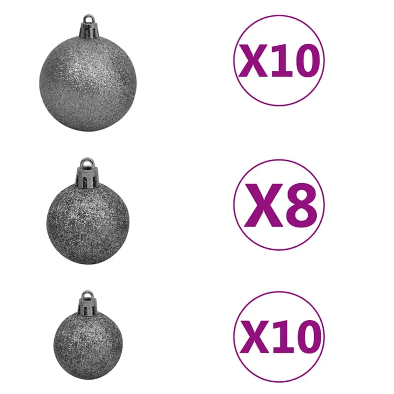 Dirbtinė Kalėdų eglutė su 300 LED/žaisliukais ir sniegu, 210cm