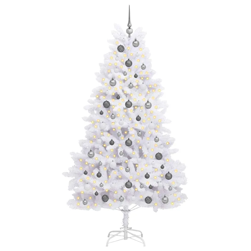 Dirbtinė Kalėdų eglutė Balta 106 x 106 x 210 cm PVC ir metalas