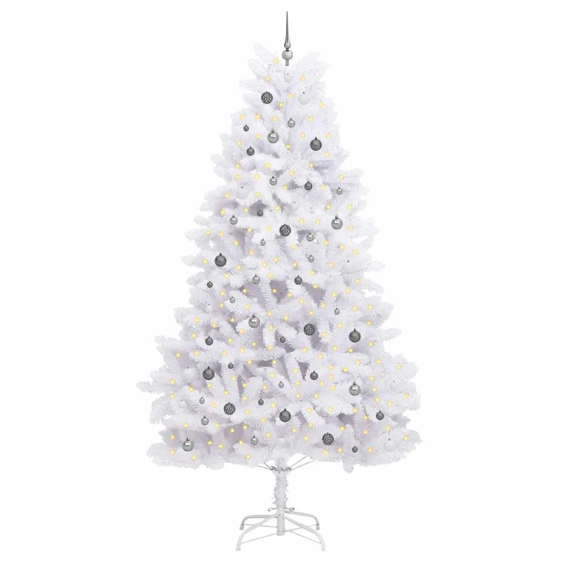 Dirbtinė Kalėdų eglutė Balta 138 x 138 x 300 cm PVC ir metalas