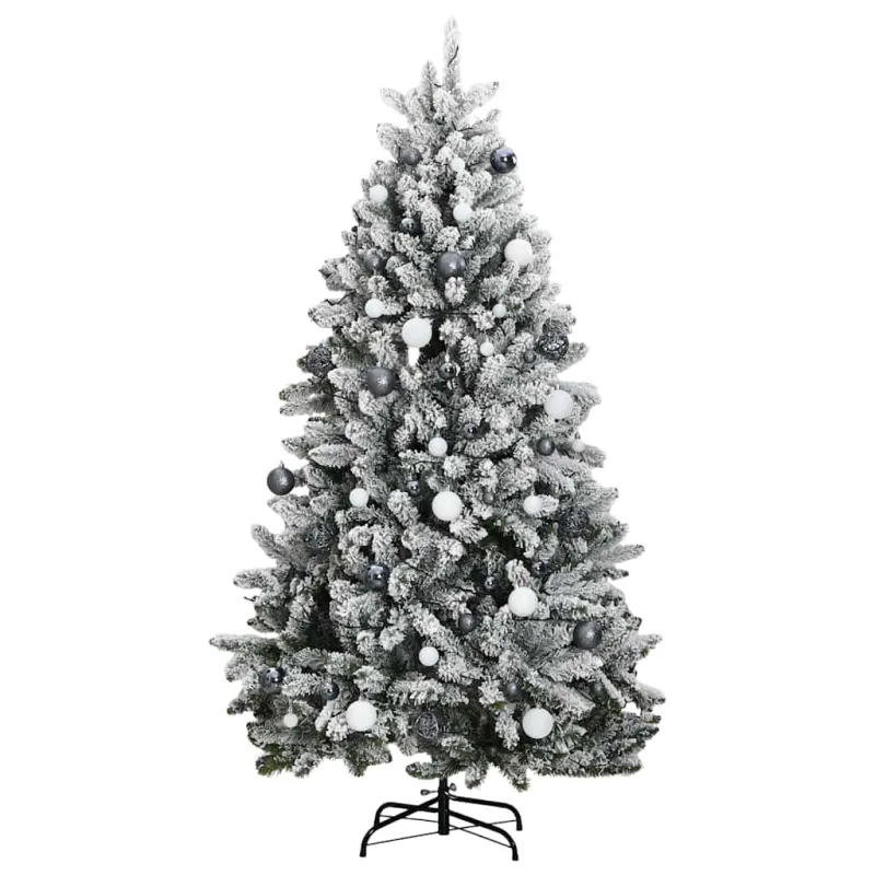 Kalėdų eglutė su šarnyrinėmis šakomis/LED/žaisliukais, 180cm
