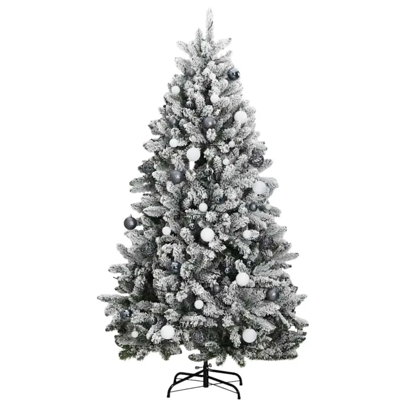 Kalėdų eglutė su šarnyrinėmis šakomis/LED/žaisliukais, 240cm