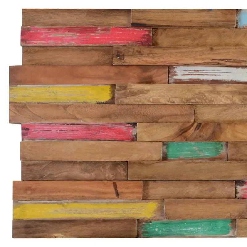Sienos apdailos plokštės, 10vnt., tikmedžio masyvas, 1,03m²