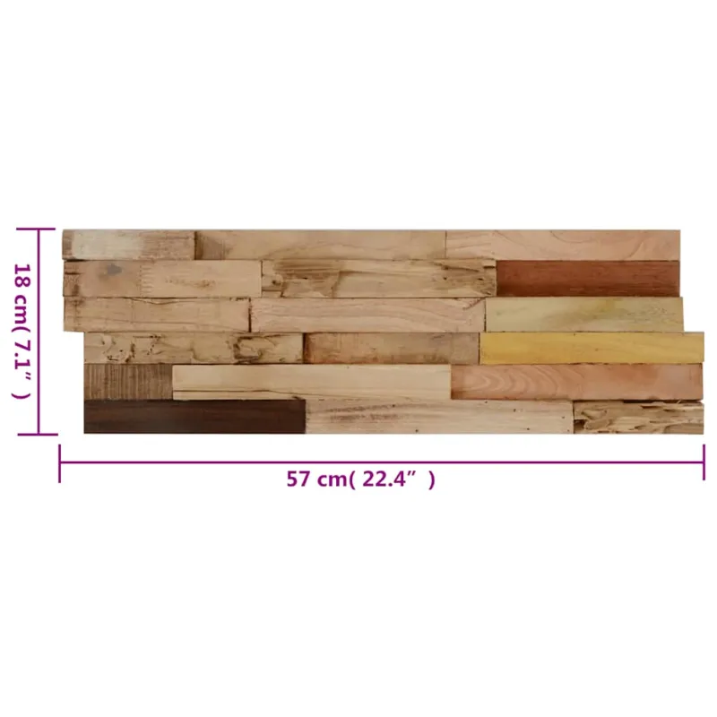 Sienos apdailos plokštės, 10vnt., perdirbtas tikmedis, 1,03m²