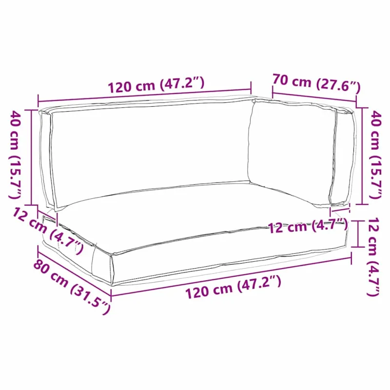 Pallet pagalvių rinkinys 3 pcs Juoda Oksfordo audinys