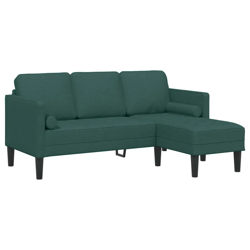 Sofos komplektas su pagalve 2 pcs Tamsiai žalia Poliesteris