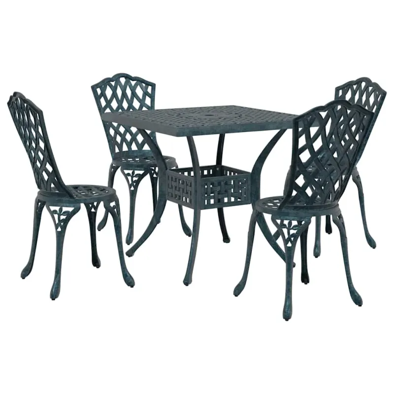 Sodo stalo komplektas 5 pcs Žalia Liejamasis aliuminis