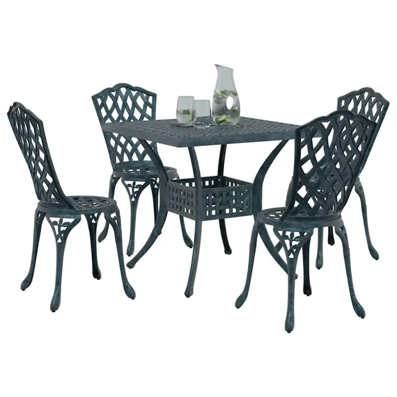 Sodo stalo komplektas 5 pcs Žalia Liejamasis aliuminis