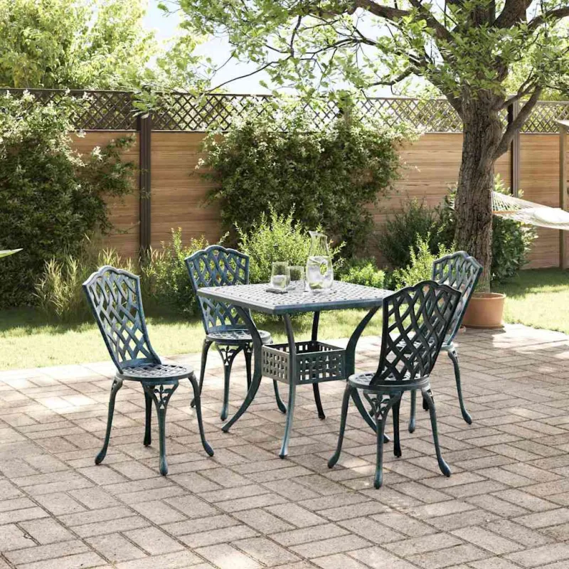 Sodo stalo komplektas 5 pcs Žalia Liejamasis aliuminis