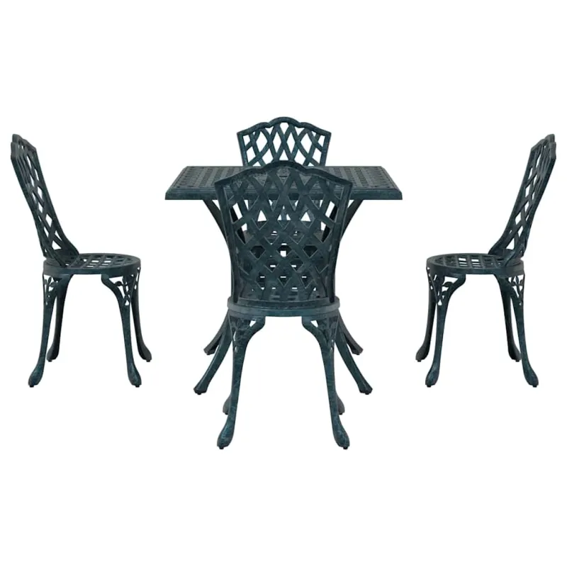 Sodo stalo komplektas 5 pcs Žalia Liejamasis aliuminis
