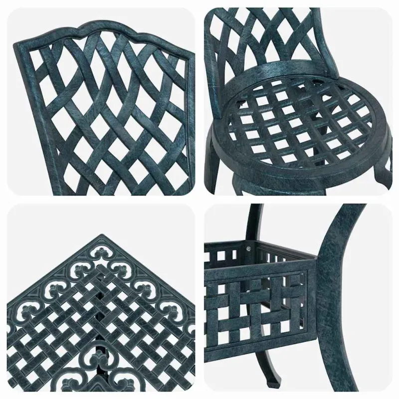 Sodo stalo komplektas 5 pcs Žalia Liejamasis aliuminis