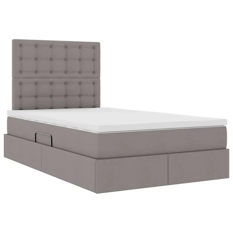 LED saugojimo lova su čiužiniu Taupe 120 x 200 cm Audinys