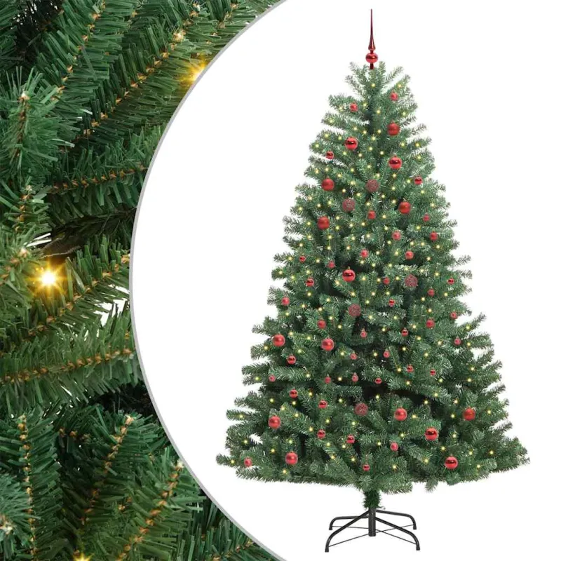 Dirbtinė Sulankstoma Kalėdų Eglutė Žalia 210 cm PVC ir metalas