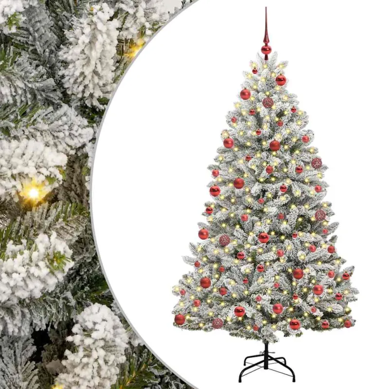 Dirbtinė Kalėdų eglutė Žalia ir balta 180 cm PVC ir metalas