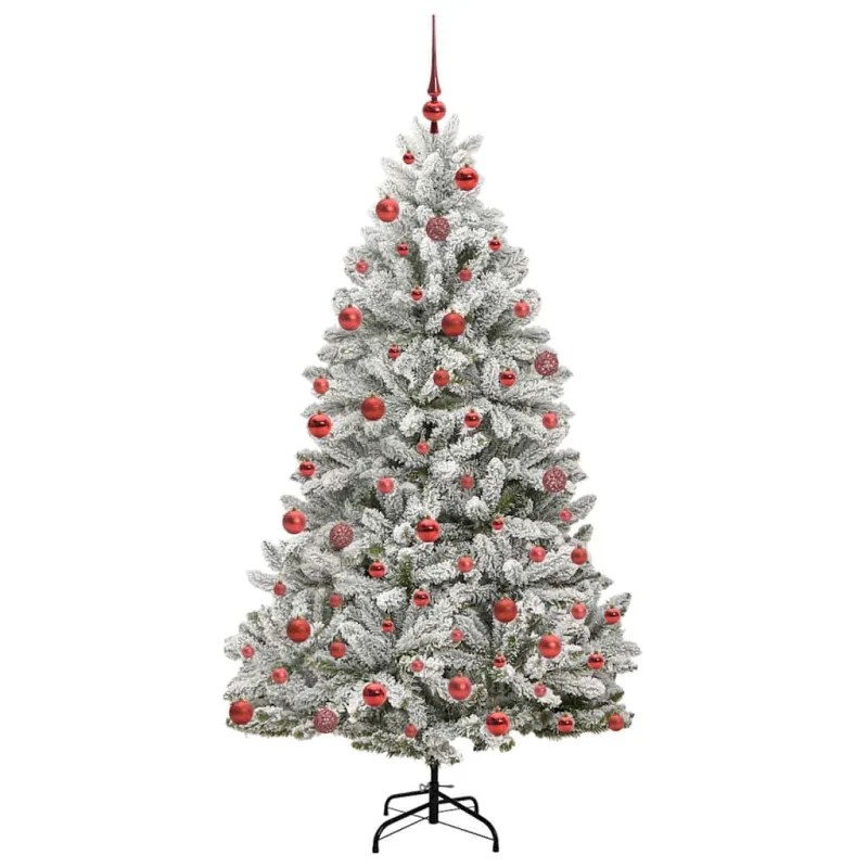 Dirbtinė Kalėdų eglutė Žalia ir balta 180 cm PVC ir metalas