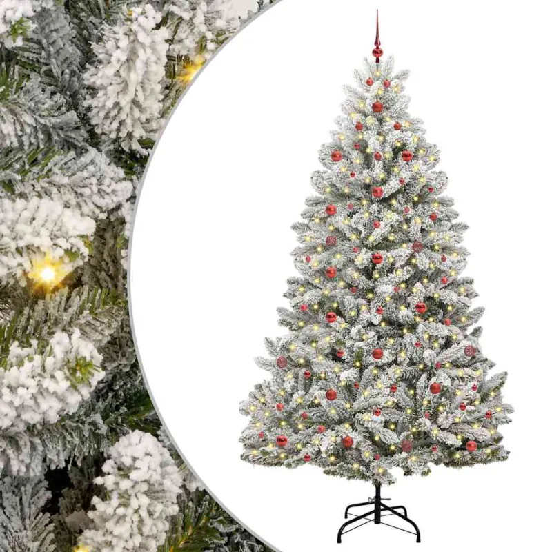 Dirbtinė Kalėdų eglutė Žalia ir balta 240 cm PVC ir metalas