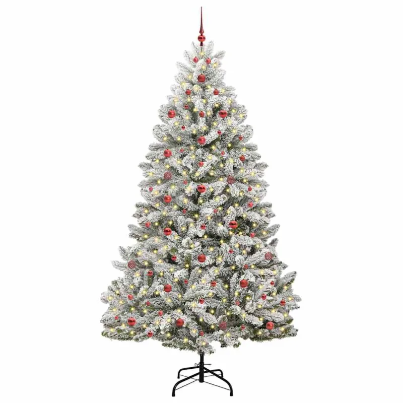 Dirbtinė Kalėdų eglutė Žalia ir balta 240 cm PVC ir metalas