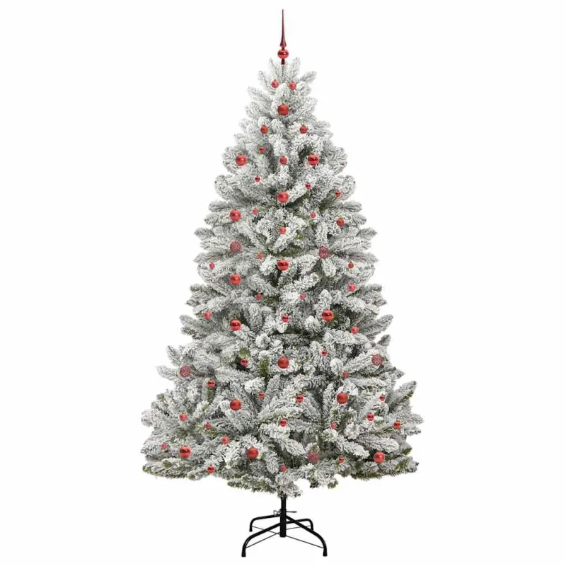 Dirbtinė Kalėdų eglutė Žalia ir balta 240 cm PVC ir metalas