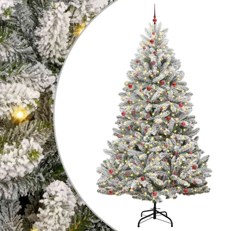 Dirbtinė Kalėdų eglutė Žalia ir balta 300 cm PVC ir metalas