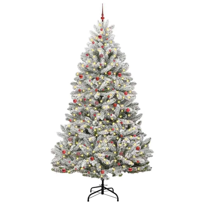 Dirbtinė Kalėdų eglutė Žalia ir balta 300 cm PVC ir metalas