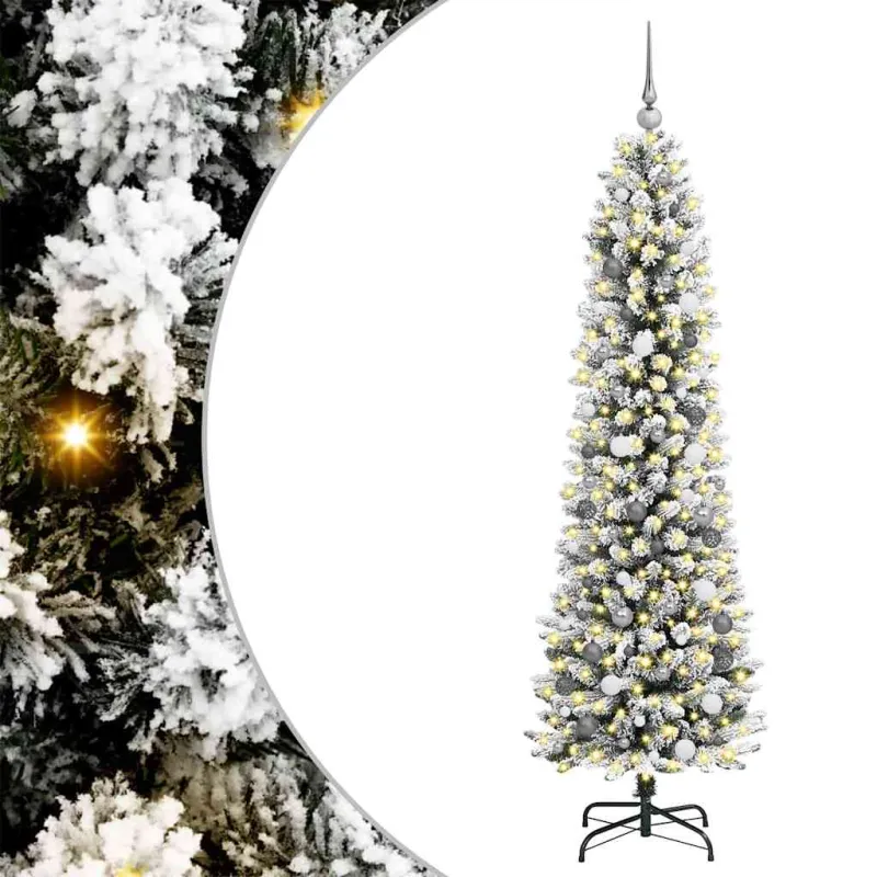 Dirbtinė Kalėdų eglutė Balta 210 cm PVC ir Metalas ir Plastikas