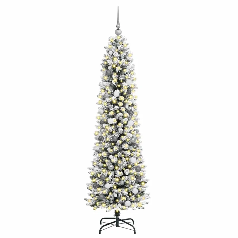 Dirbtinė Kalėdų eglutė Balta 210 cm PVC ir Metalas ir Plastikas