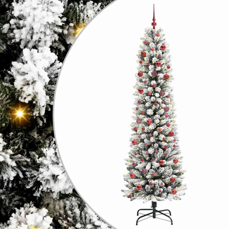 Dirbtinė Kalėdų eglutė Balta 210 cm PVC ir Metalas ir Plastikas