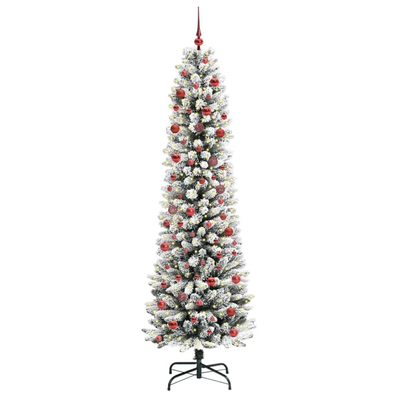 Dirbtinė Kalėdų eglutė Balta 210 cm PVC ir Metalas ir Plastikas
