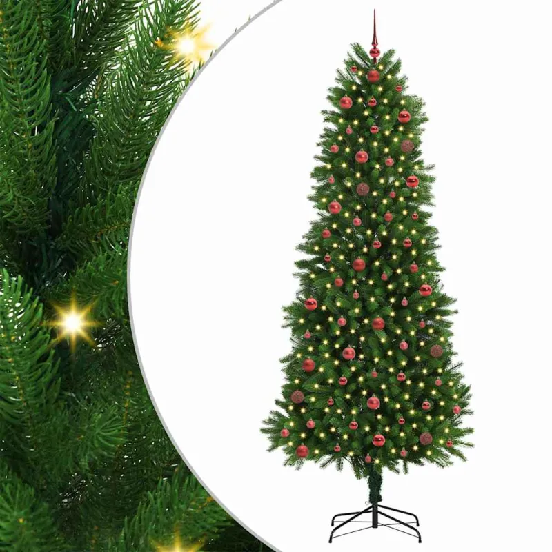 Kalėdų eglutė su 300 LED s stovu Žalia 240 cm PE