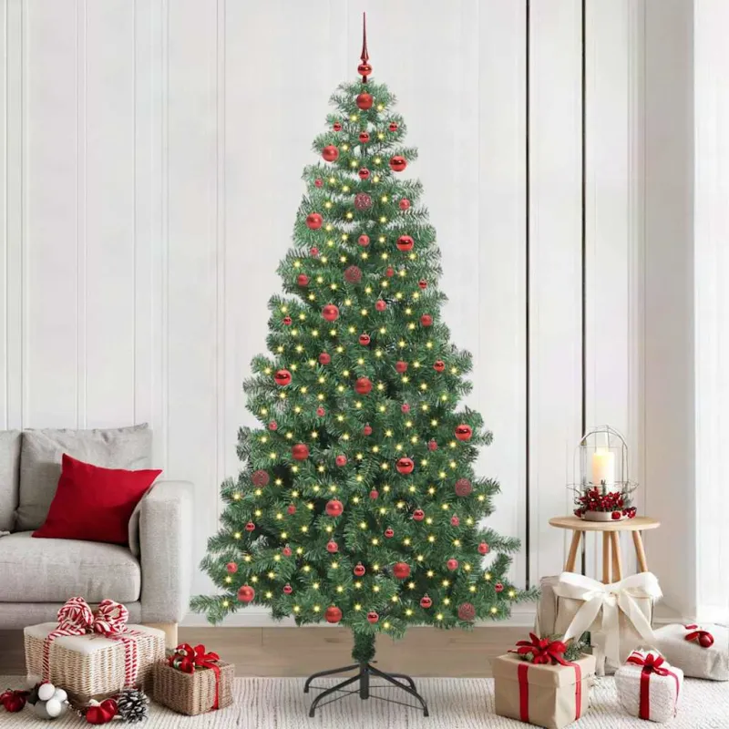 Kalėdų eglutė su 300 LED s stovu Žalia 240 cm PVC
