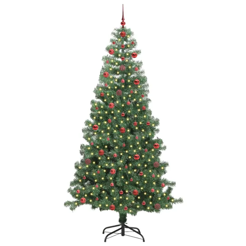 Kalėdų eglutė su 300 LED s stovu Žalia 240 cm PVC