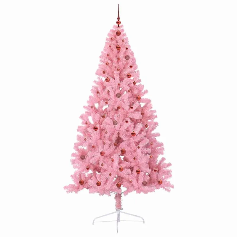 Dirbtinis prieššventinis eglutė su šviesomis Rožinė 240 cm PVC