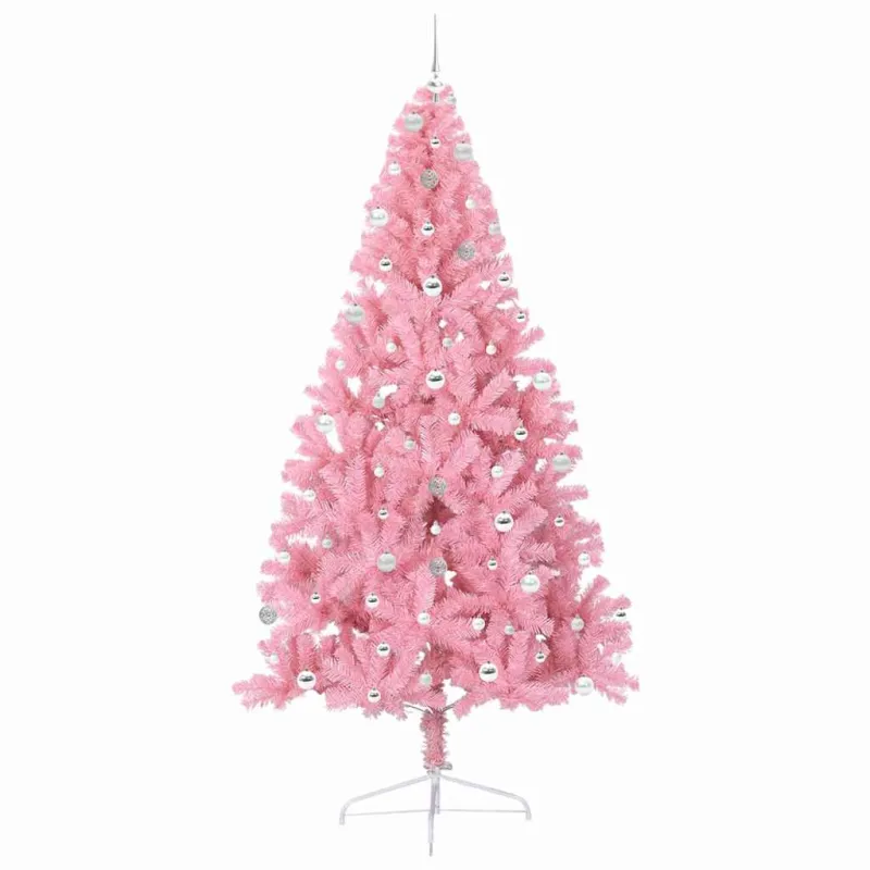 Dirbtinis prieššventinis eglutė su šviesomis Rožinė 240 cm PVC