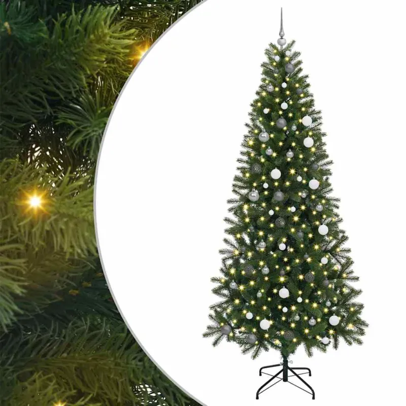 Dirbtinė Kalėdų eglutė su 300 LED Žalia 240 cm PE ir PVC
