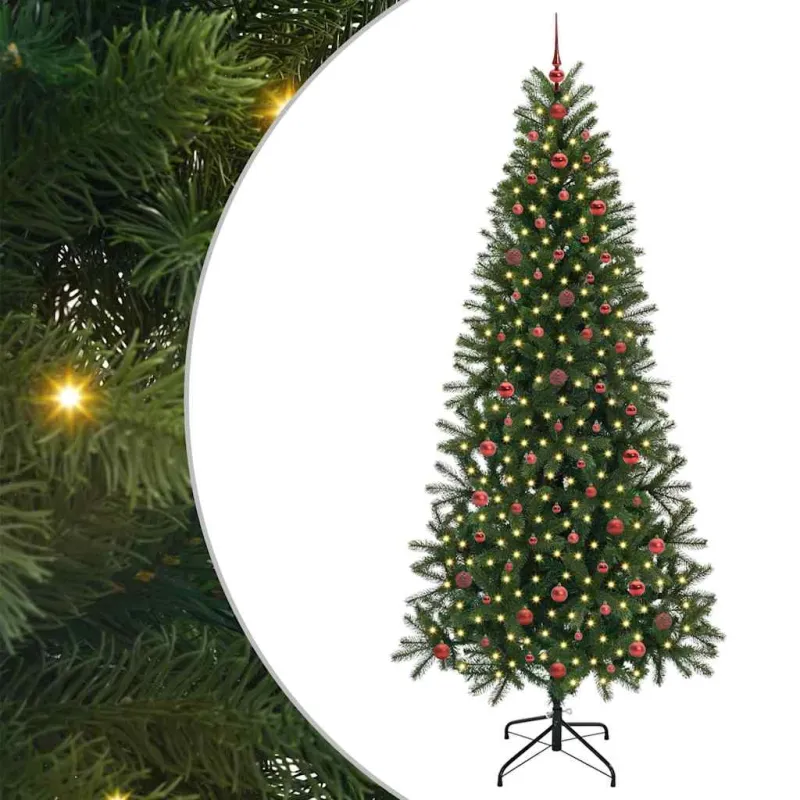 Dirbtinė Kalėdų eglutė su 300 LED Žalia 240 cm PE ir PVC