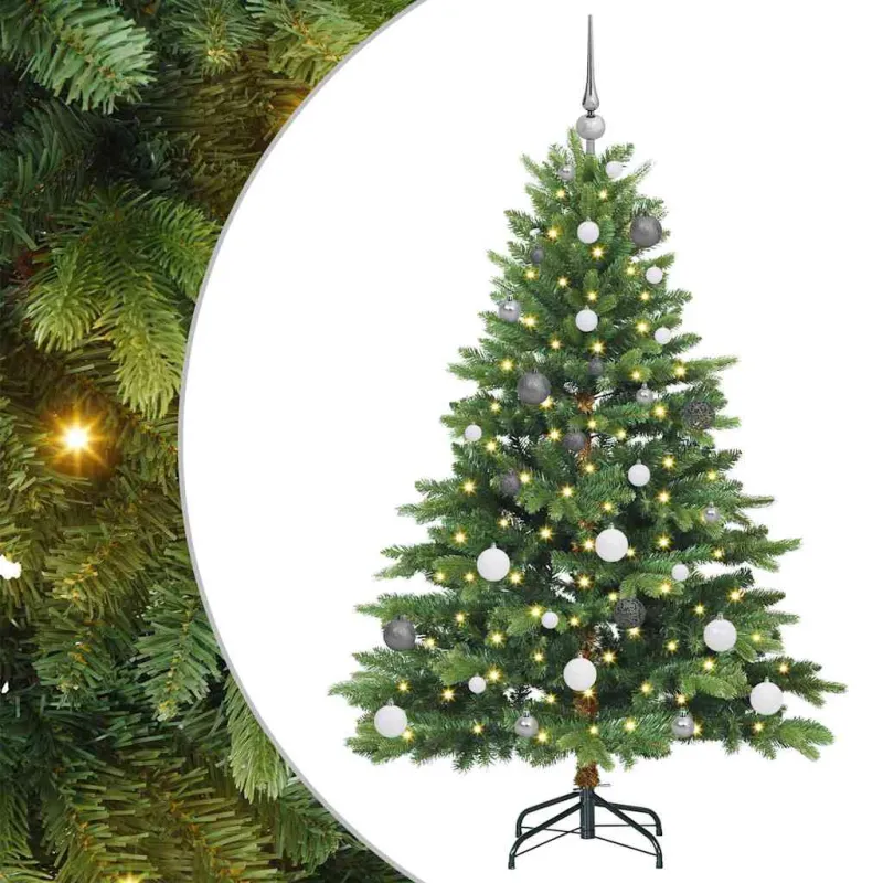 Dirbtinė Kalėdų eglutė su 150 LED Žalia 150 cm PE ir PVC