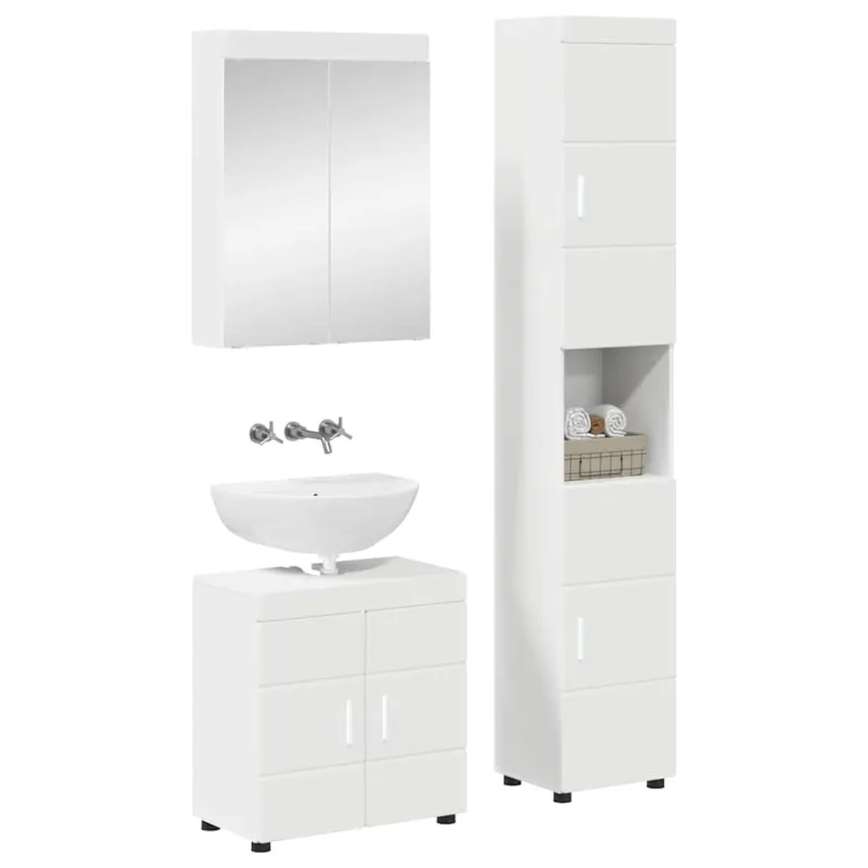 Vonios baldų rinkinys TULUM 3 pcs Balta 60 x 34 x 63 cm